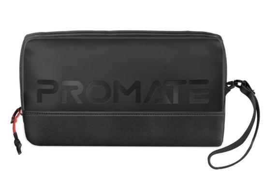 Promate Vali Lightweight Tech Essential Organizer Pouch Bag with Multiple Pockets - Black